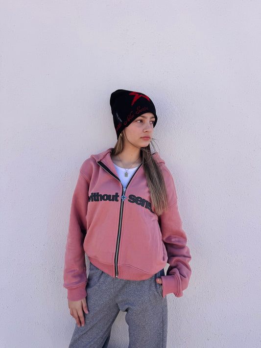 REMAKE 🔁 (Double) ZIP PINK HOODIE