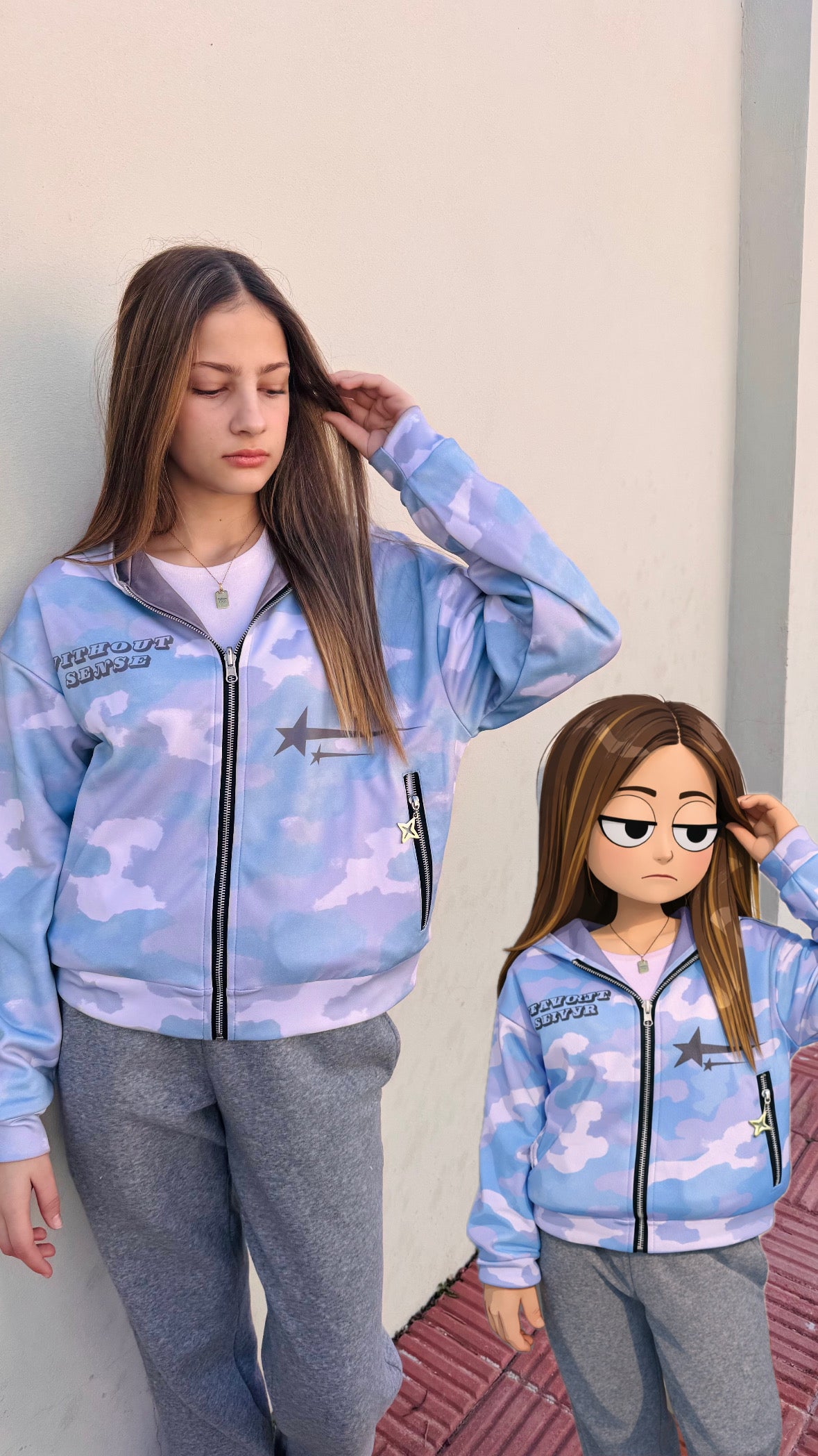 REVERSIBLE Artic Camo & Washed HOODIE